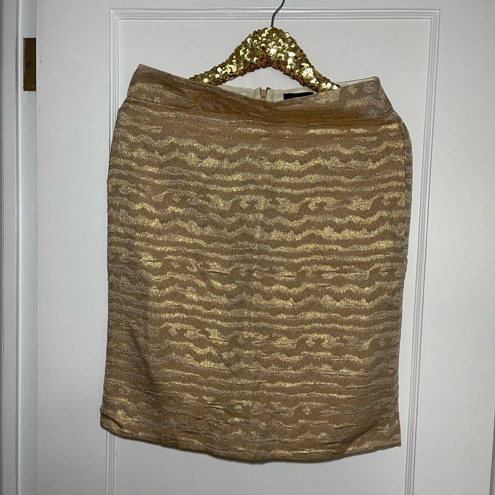 J. Crew Collection size 8 gold pencil skirt
